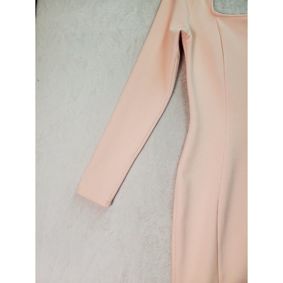 Charlotte Russe Mini Dress Womens Medium Pink Polyester Long Sleeve Square Neck - Picture 6 of 9
